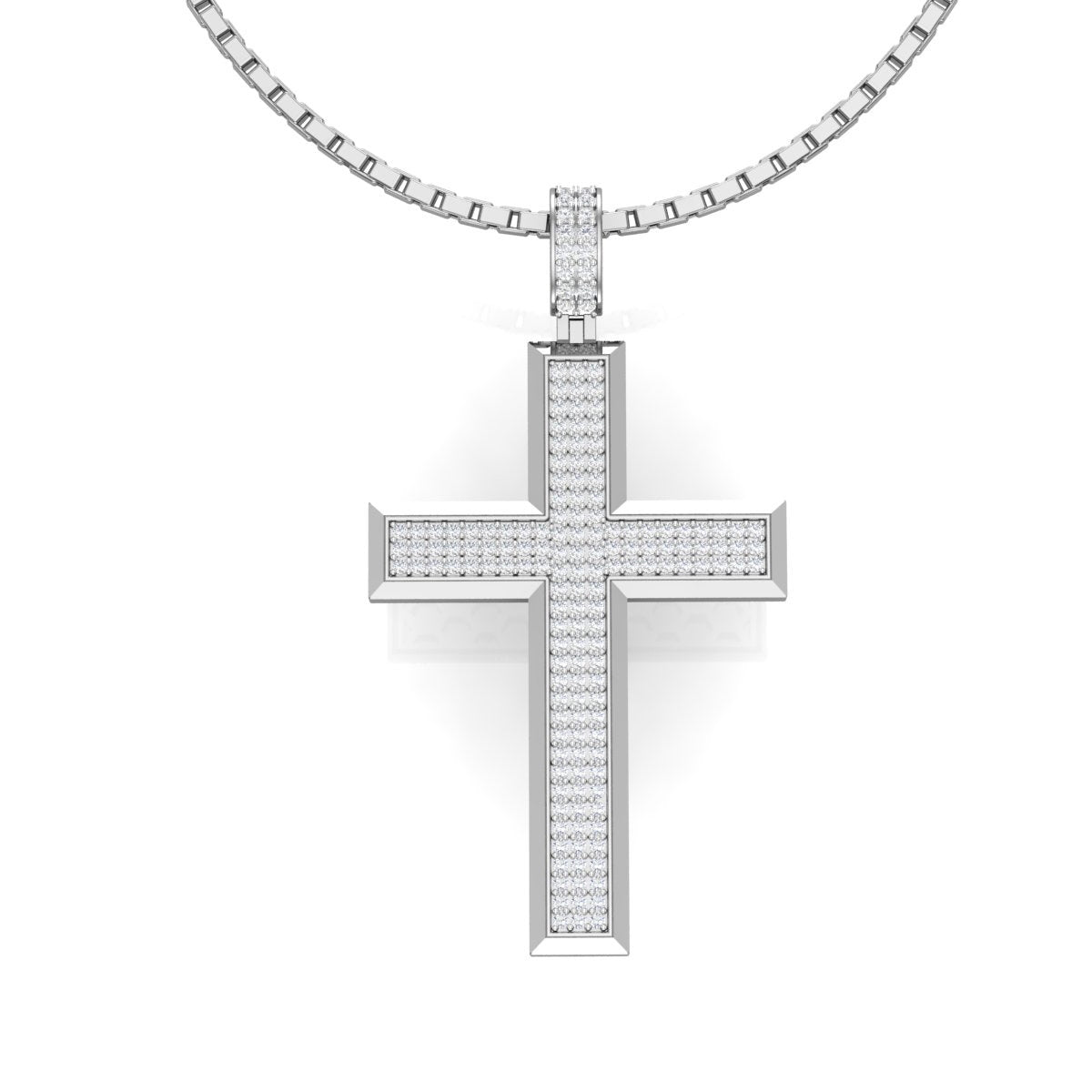 FROSTED ETERNITY CROSS PENDANT