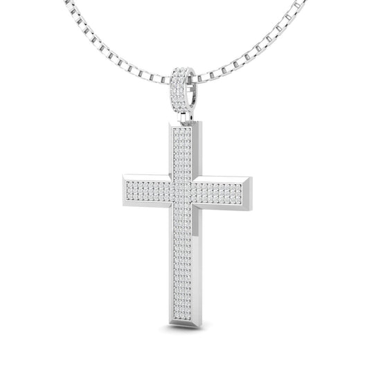 FROSTED ETERNITY CROSS PENDANT