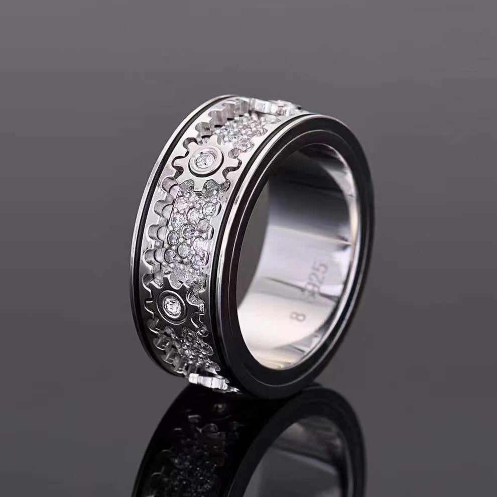 Ornate geometric 3D band ring