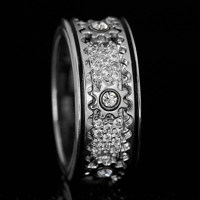 Ornate geometric 3D band ring