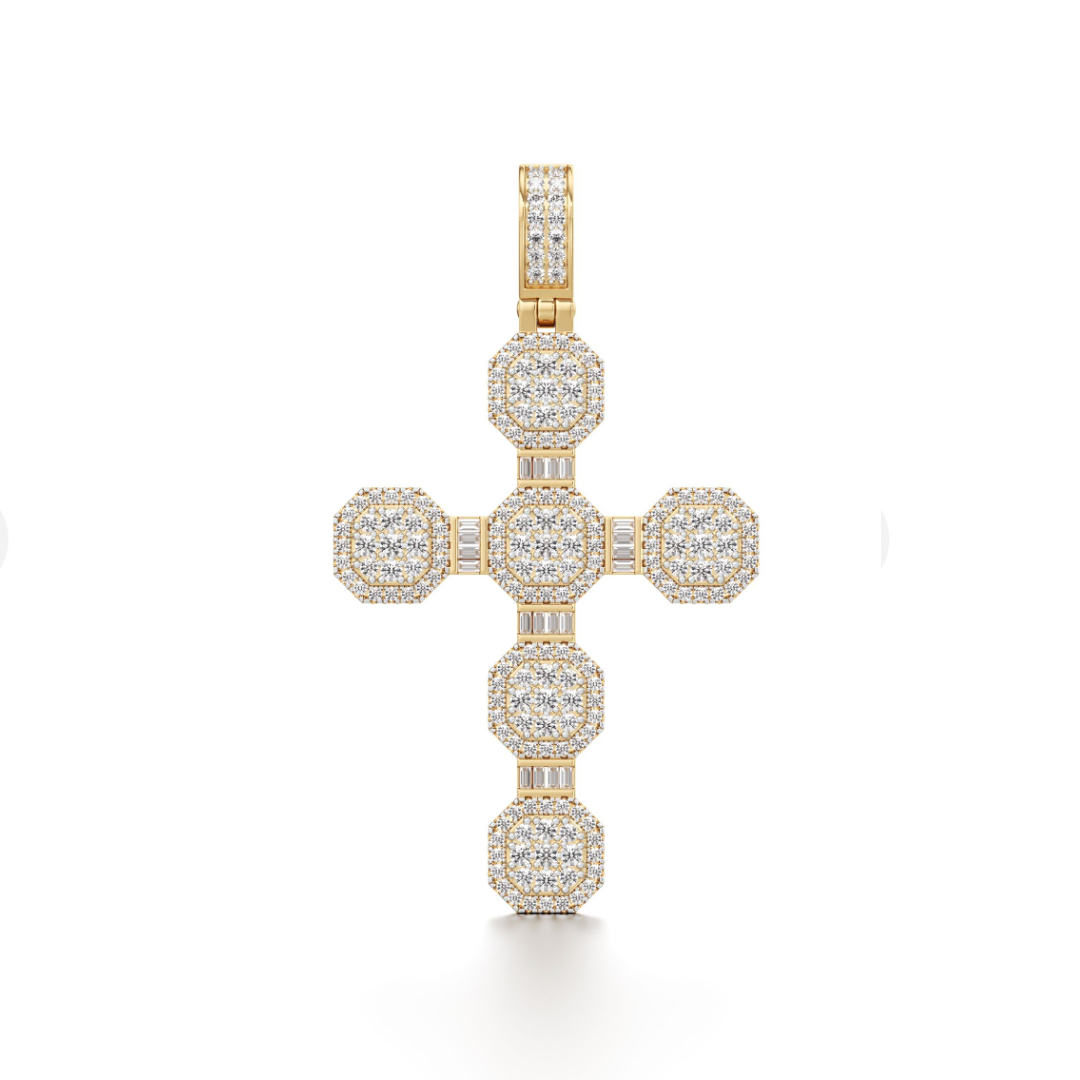 REGAL BAGUETTE CROSS PENDANT