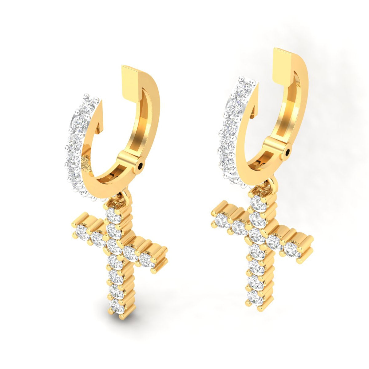 EXQUISITE LUX CROSS EARRINGS